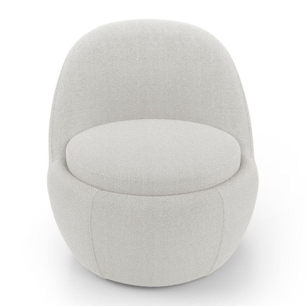 Poltrona Orgânica Living Memphis Fixa Bouclê Off White - Desk Design - 6