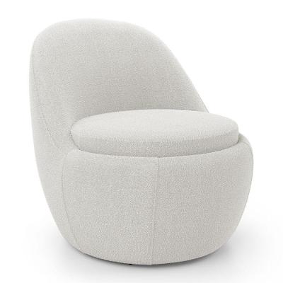 Poltrona Orgânica Living Memphis Fixa Decorativa Bouclê Off White Desk Design