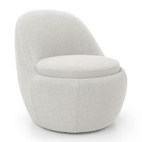 Poltrona Orgânica Living Memphis Fixa Bouclê Off White - Desk Design - 1