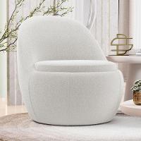 Poltrona Orgânica Living Memphis Fixa Bouclê Off White - Desk Design - 2