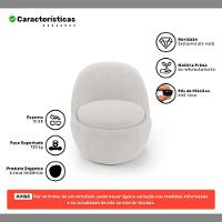 Poltrona Orgânica Living Memphis Fixa Bouclê Off White - Desk Design - 3