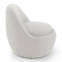 Poltrona Orgânica Living Memphis Fixa Bouclê Off White - Desk Design - 5