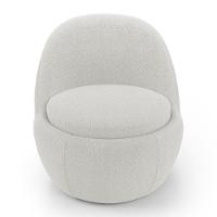 Poltrona Orgânica Living Memphis Fixa Bouclê Off White - Desk Design - 6