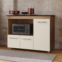 Balcão Para Cooktop Anna 114cm 03 Portas Com Tampo Recortado Savana Off White - Desk Design - 6