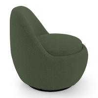 Poltrona Orgânica Living Memphis Base Giratória Bouclê Verde Musgo - Desk Design - 5