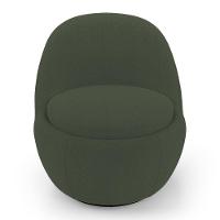 Poltrona Orgânica Living Memphis Base Giratória Bouclê Verde Musgo - Desk Design - 6