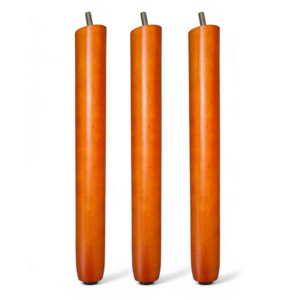 Kit 03 Pés Palito 30cm Madeira Inclinado Para Poltrona E Móveis Em Geral - 1