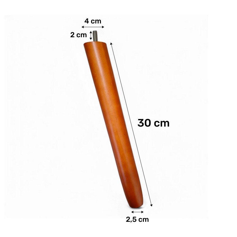 Kit 03 Pés Palito 30cm Madeira Inclinado Para Poltrona E Móveis Em Geral - 4