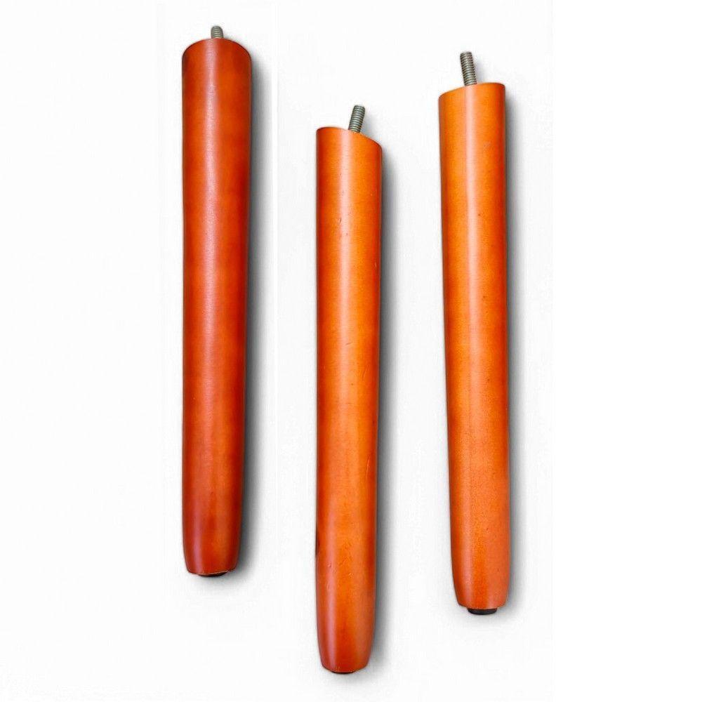 Kit 03 Pés Palito 30cm Madeira Inclinado Para Poltrona E Móveis Em Geral - 9
