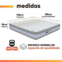 Colchão Casal Probel Espuma D33 Pillow Top 138x188x18cm Guarda Costas Lyon Branco/bege - 3