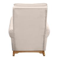 Poltrona De Amamentação E Descanso Paris Com Base Balanço E Puff Veludo Bege - Desk Design - 6