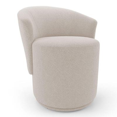 Poltrona Orgânica Living Mavi Fixa Decorativa Bouclê Bege Desk Design