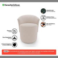 Poltrona Orgânica Living Mavi Fixa Bouclê Bege - Desk Design - 3