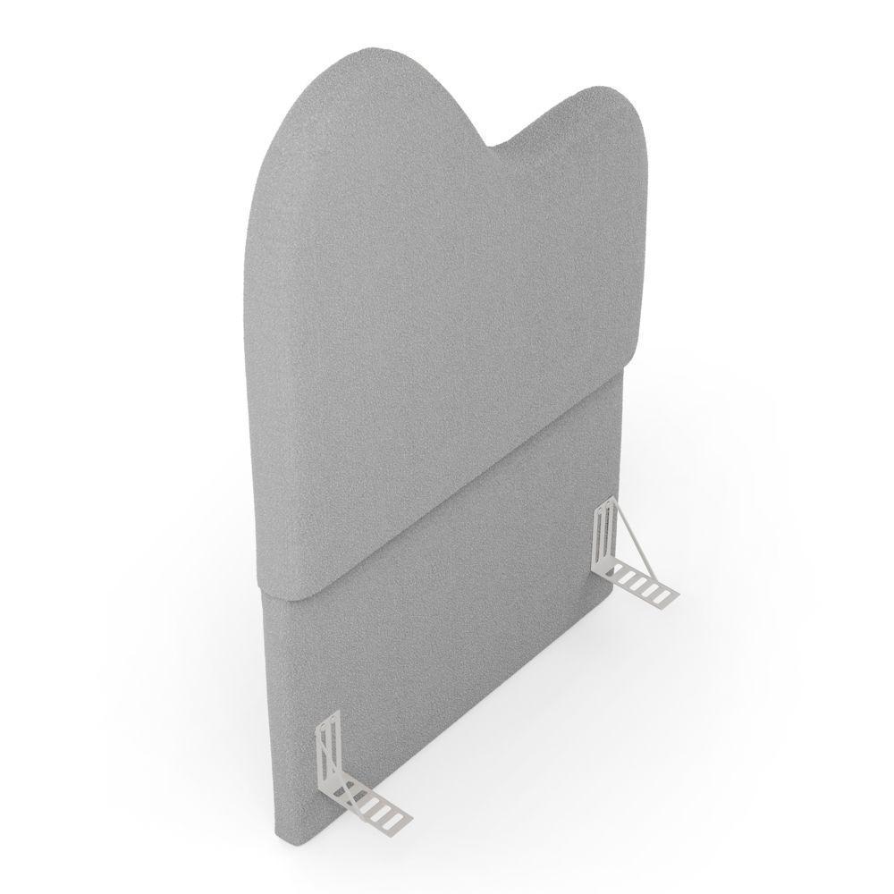 Cabeceira Orgânica Cama Box Solteiro Sea 90cm Com Frame Bouclé Cinza Claro - Desk Design - 7