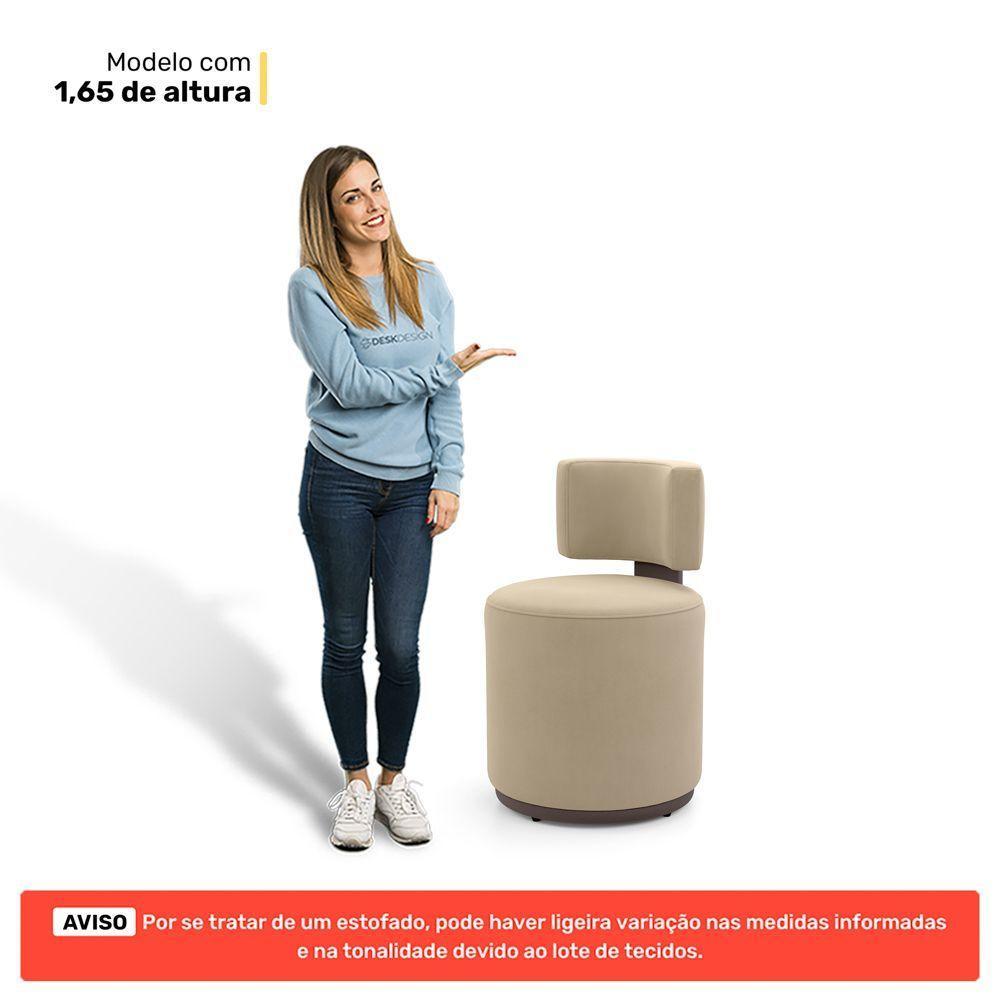 Kit 02 Puffs Decorativos Orgânicos Melis Veludo Bege Sintético Marrom - Desk Design - 5