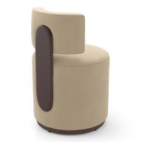 Kit 02 Puffs Decorativos Orgânicos Melis Veludo Bege Sintético Marrom - Desk Design - 6