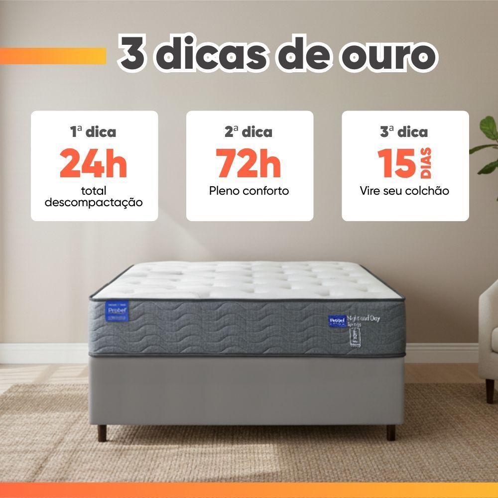 Colchão Casal Probel Molas Ensacadas 138x188x30 Day Springs A Vácuo Branco/cinza - 6