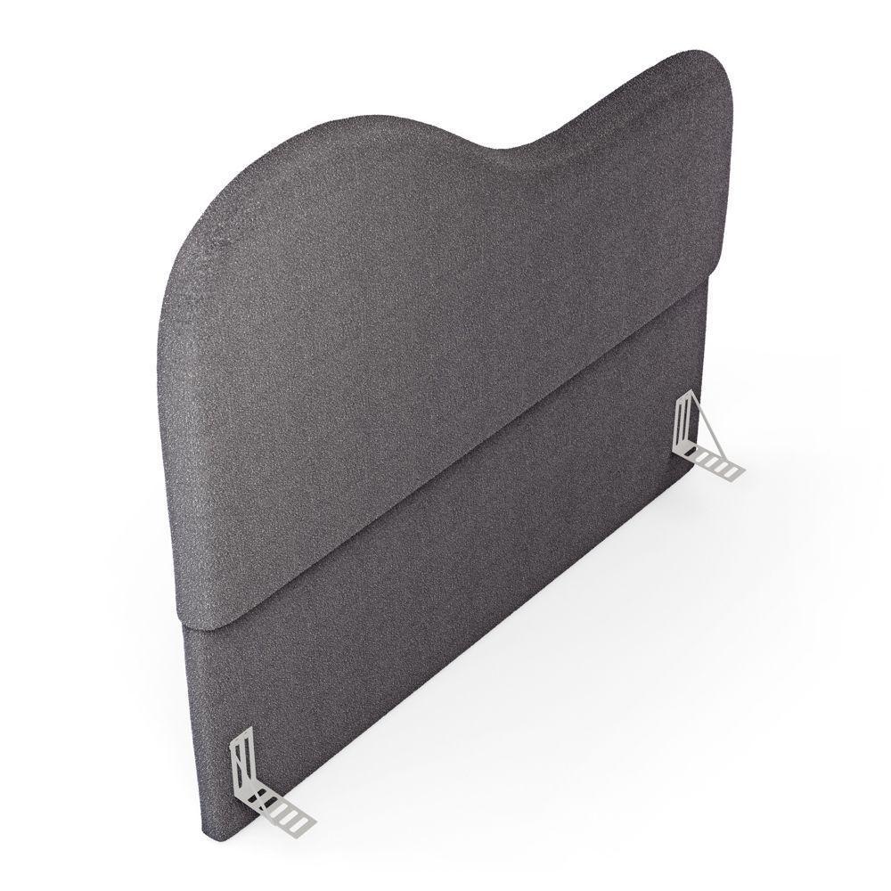 Cabeceira Orgânica Cama Box Queen Size Sea 160cm Com Frame Bouclé Cinza Escuro - Desk Design - 7