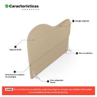 Cabeceira Orgânica Cama Box Casal Padrão Sea 140cm Com Frame Suede Bege - Desk Design - 3