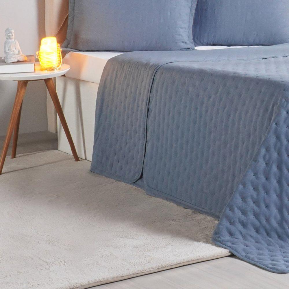 Kit Colcha Queen Miraggio New Soft 100% Poliéster 240x260cm Azul Cobalt - 4