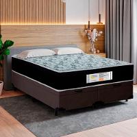 Cama Box Baú Casal Bipartido Suede + Colchão Molas Ensacadas Sereneprime Sonnolux 138x188x69 Marrom - 5