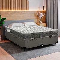 Cama Box Baú Casal Bipartido Sintético + Colchão De Espuma D33 - Sereneprime - 138cm Cinza - 6
