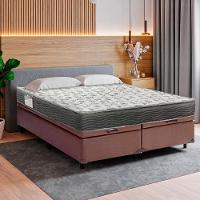 Cama Box Baú Casal Bipartido Sintético + Colchão De Espuma D33 - Sereneprime - 138cm Marrom - 2