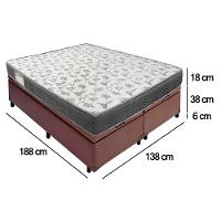 Cama Box Baú Casal Bipartido Sintético + Colchão De Espuma D33 - Sereneprime - 138cm Marrom