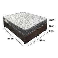 Cama Box Baú Casal Bipartido Suede + Colchão De Espuma D33 - Sereneprime - 138cm Marrom - 3