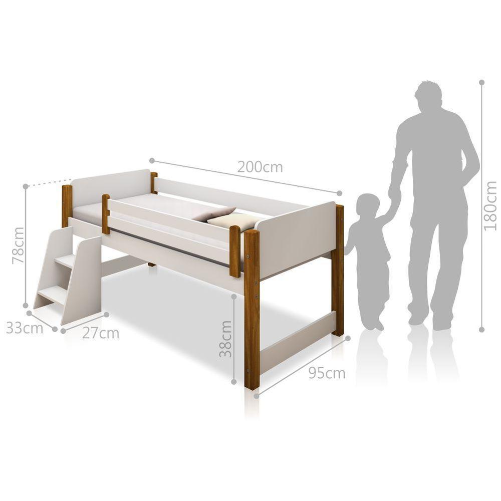 Cama Juvenil Branco Com Mel Com Baú Adesivado Rosa - 3