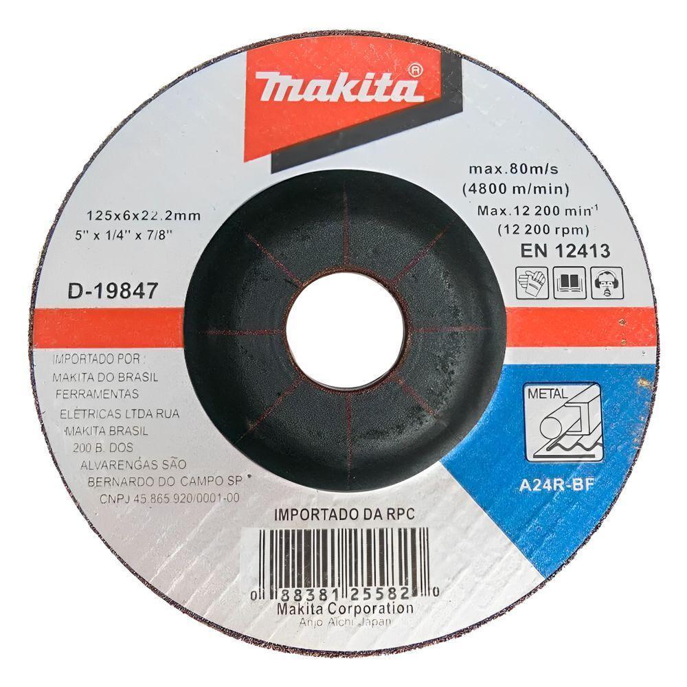 Disco De Desbaste 125x6.4x22mm Aço Makita D-19847 - 1