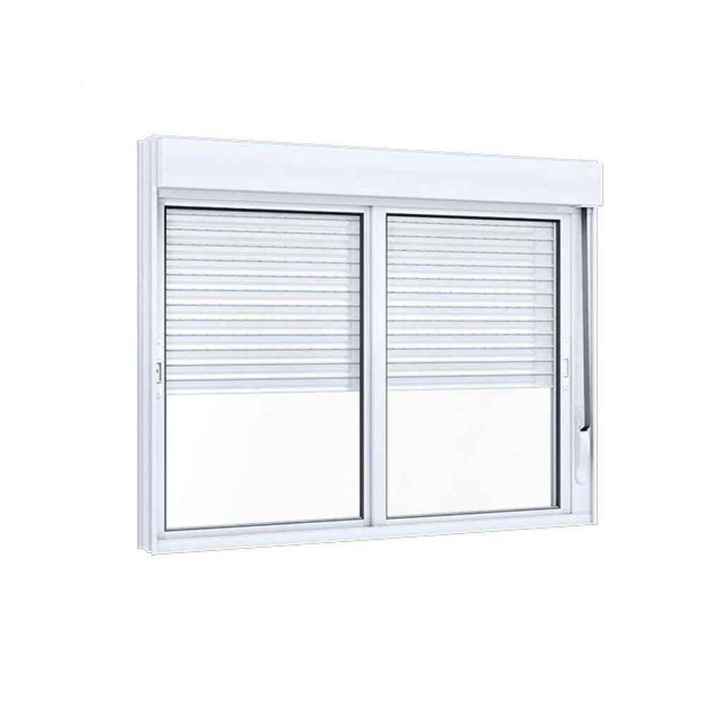 Janela De Aluminio Correr C-persiana - 2 Folhas - 120x100 Giusto Branca - 1