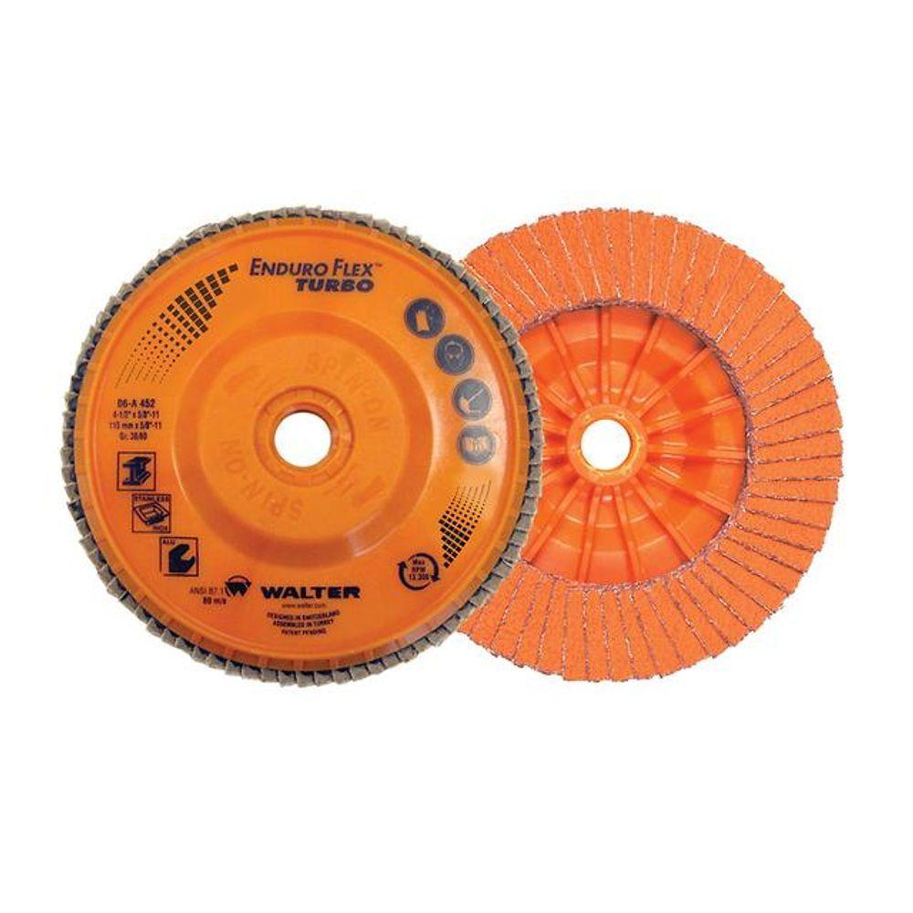 Disco De Lixa Flap 4.1-2 X 5-8 Enduro Turbo Walter 06a452 Grão 36-60 Kit 10 Unidades - 1