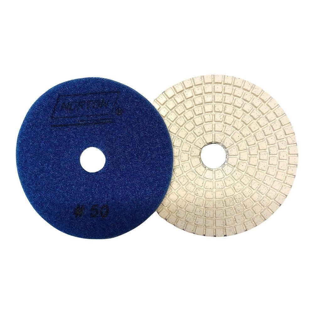 Disco Diamantado Flexível Para Polimento 100mm Grão 50 Azul Norton - 2