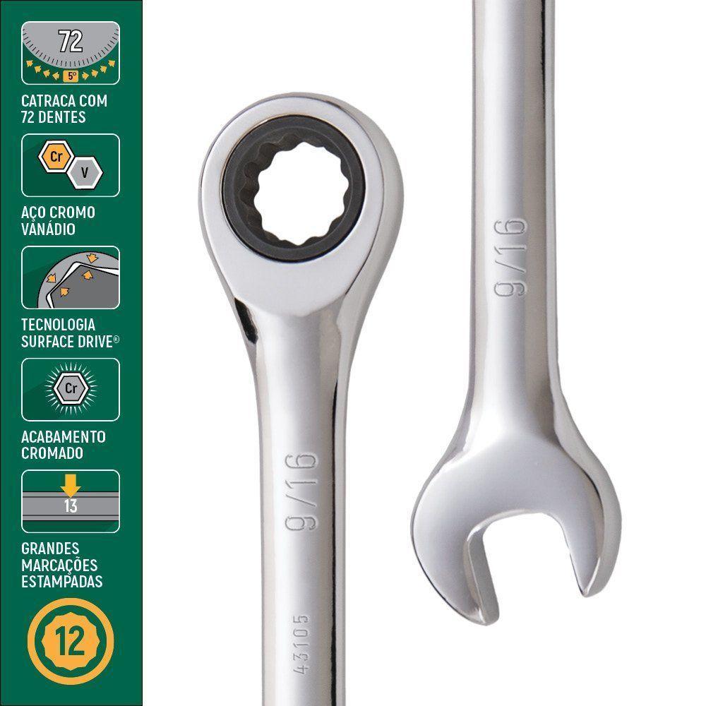 Chave Combinada Com Catraca 7-16 Sata St43103st - 4
