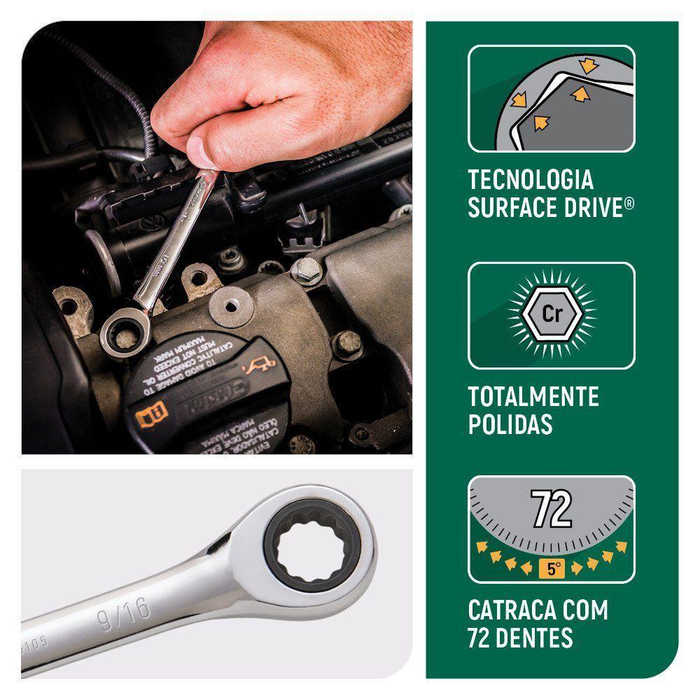 Chave Combinada Com Catraca 7-16 Sata St43103st - 5
