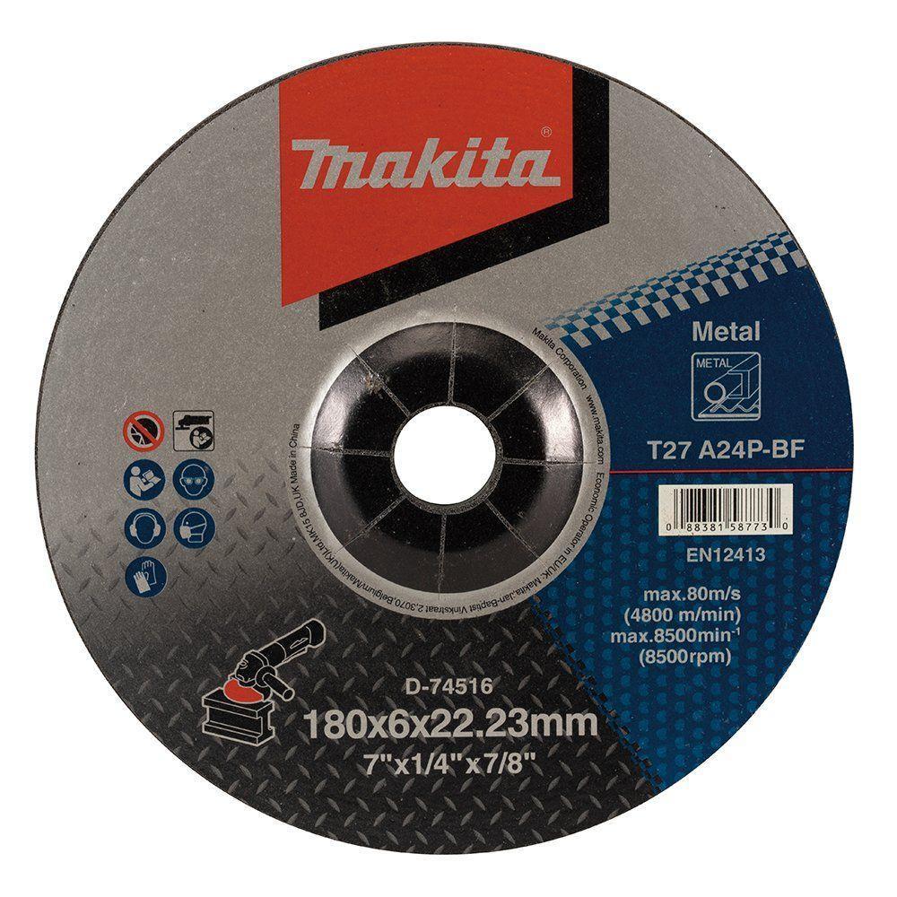 Disco De Desbaste 180x6.4x22mm Aço Makita D-74516 - 1