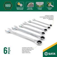 Jogo Chave Combinada Catraca Speedy 8-19mm 6 Peças Sata St09033g – Profissional E Resistente - 4