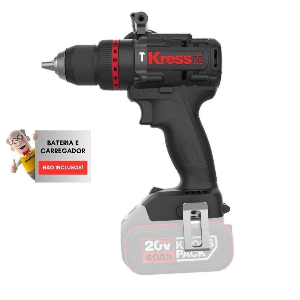 Furadeira De Impacto 20v 13mm Kress Kuc33.9 Brushless - 3