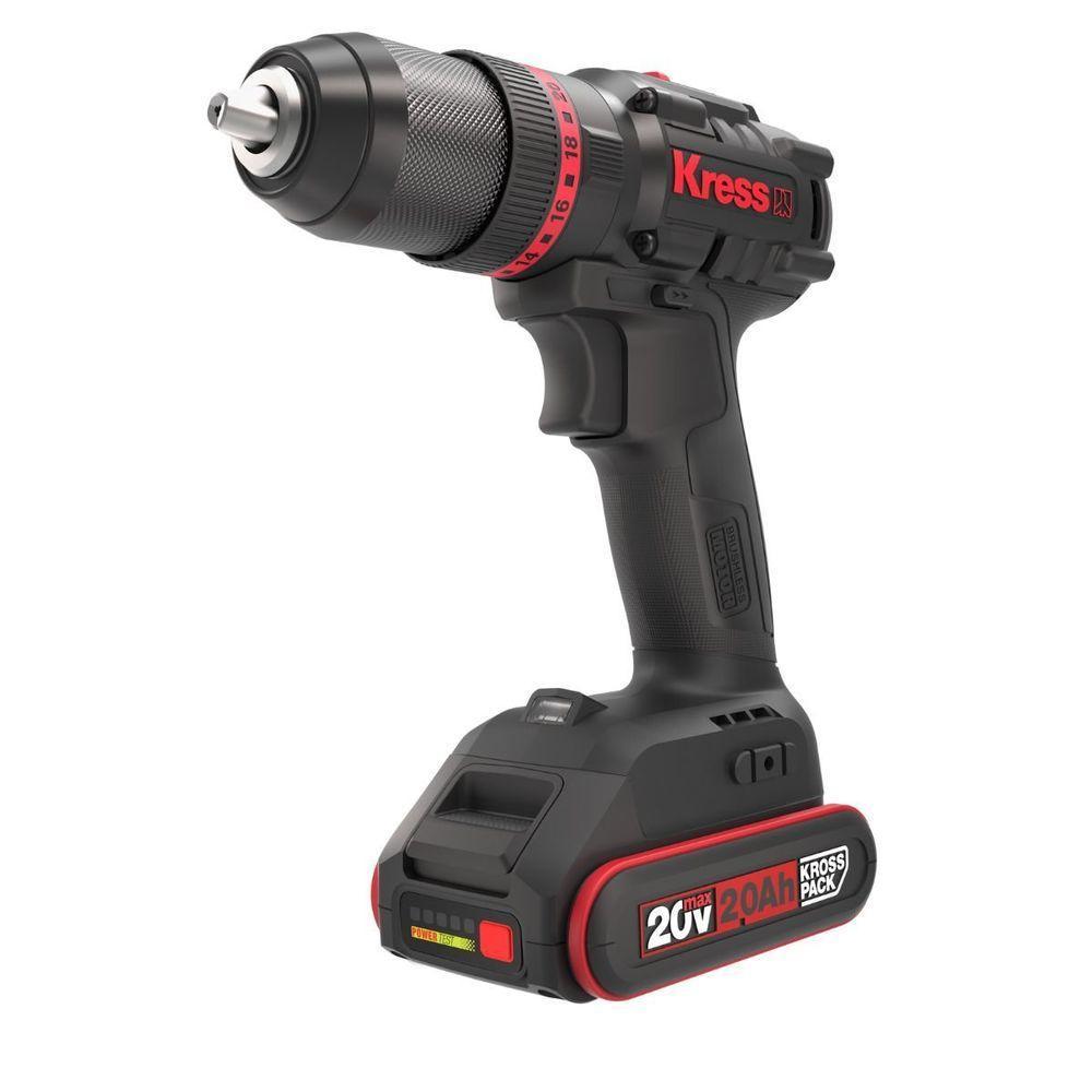 Parafusadeira-furadeira De Impacto 20v Kress Kuc30.1 Bl Motor – Combo Completo, Potente E Profission - 1