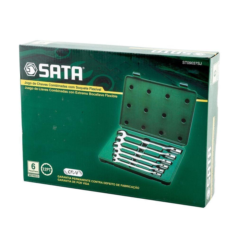 Jogo De Chave Combinada Com Soquete Flexível Sata Com 6 Peças - St09037sj - 4