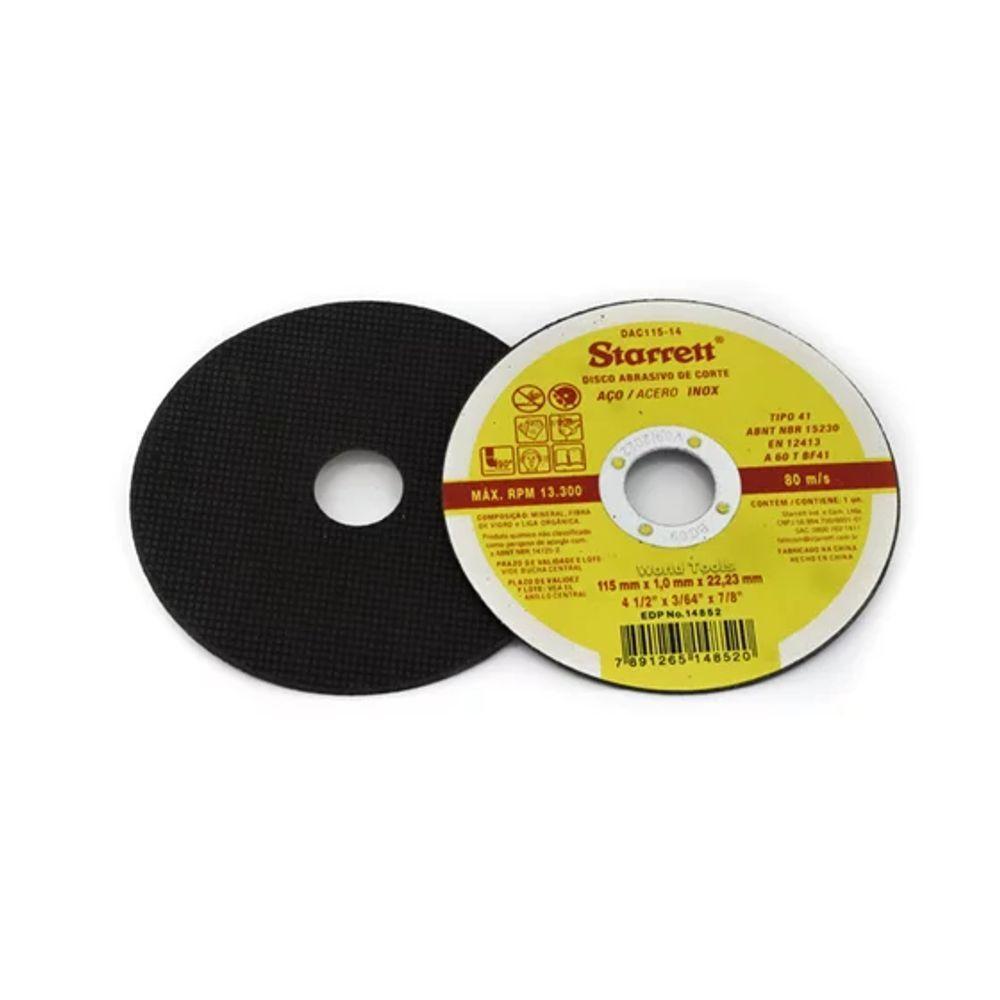 Disco De Corte Fino 4.1-2 Pol 115x1x22mm Starrett Dac115-14 - 10 Unidades - 3