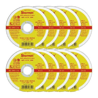 Disco De Corte Fino 4.1-2 Pol 115x1x22mm Starrett Dac115-14 - 10 Unidades
