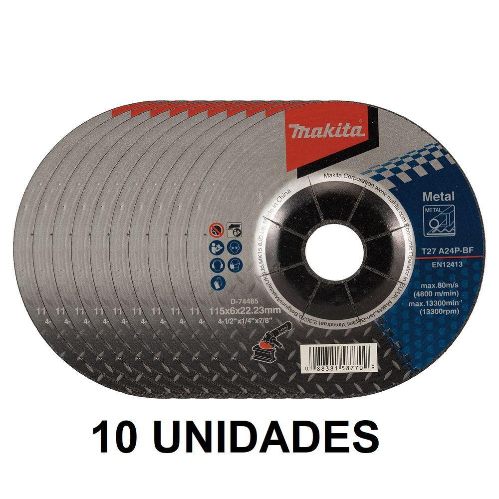 Disco De Desbaste Para Aço 115mm Makita D-74485 - 10 Unidades - 1