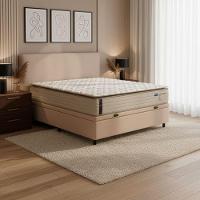 Cama Box Baú Casal Probel Molas Ensacadas Pillow Top 138x188x71cm Guarda Costas Genova Branco/bege - 2