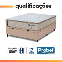 Cama Box Baú Casal Probel Molas Ensacadas Pillow Top 138x188x71cm Guarda Costas Genova Branco/bege - 6