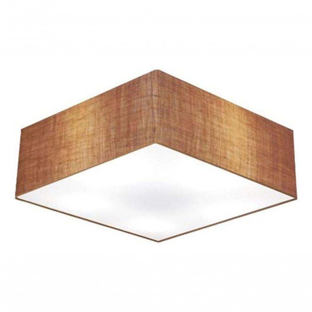 Plafon Quadrado Md-3002 Cúpula Em Tecido 15/50x50cm Palha - Bivolt - 3