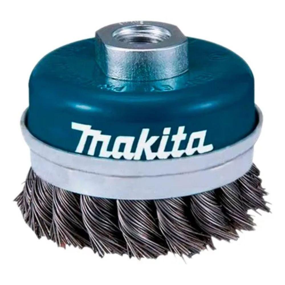 Escova De Aço Copo Trançada Makita D-24131 M14 3 – Resistente, Precisa E Ideal Para Lixadeira Profi - 1