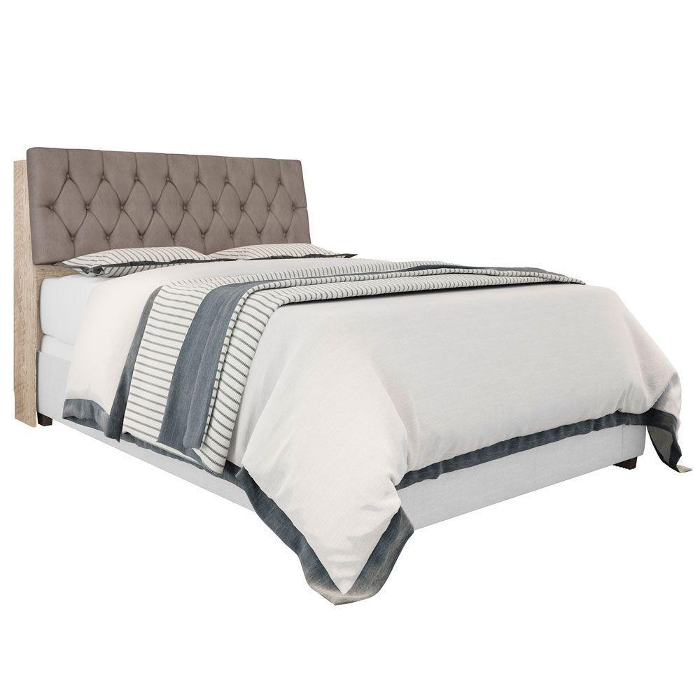 Cabeceira Box Casal Isis Amarula Com Capitonê Bege Escuro - 1