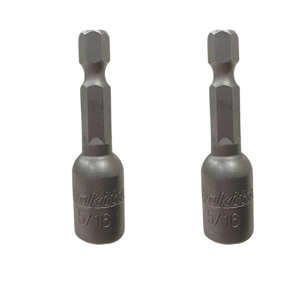 Kit 2 Bit Soquete Canhão Magnético Makita 5-16 1-4x50mm E-01862 – Resistente E Profissional - 1